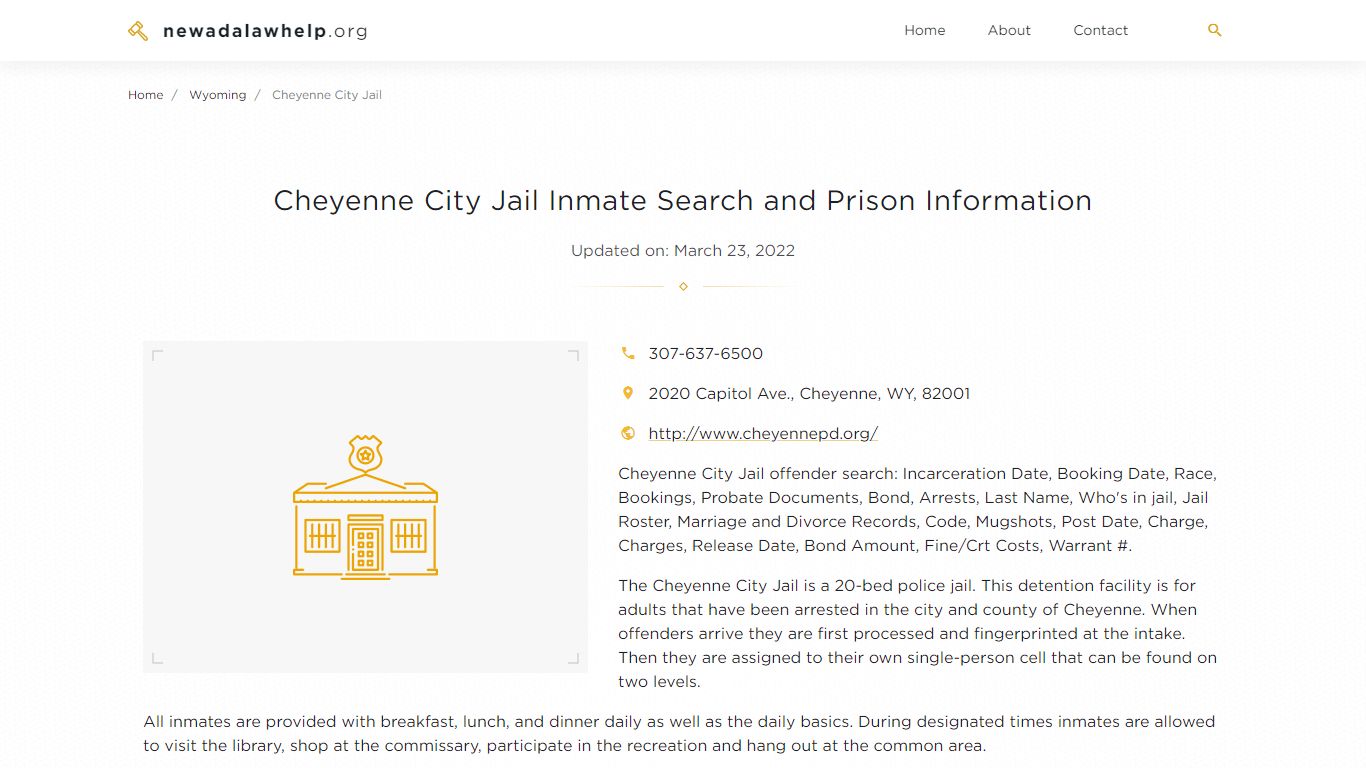 Cheyenne City Jail Inmate Search, Visitation, Phone no ...